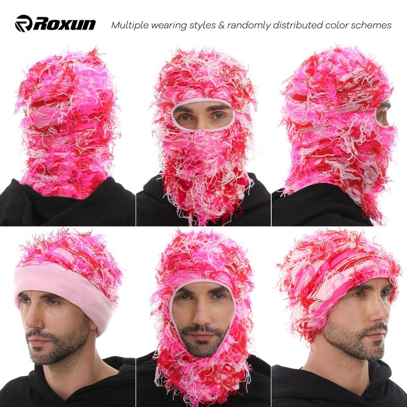 Distressed Style Windproof Warm Ski Mask – Full Face Coverage for Outdoor Sports and Fashion Wear Funny Hats for Men and Women