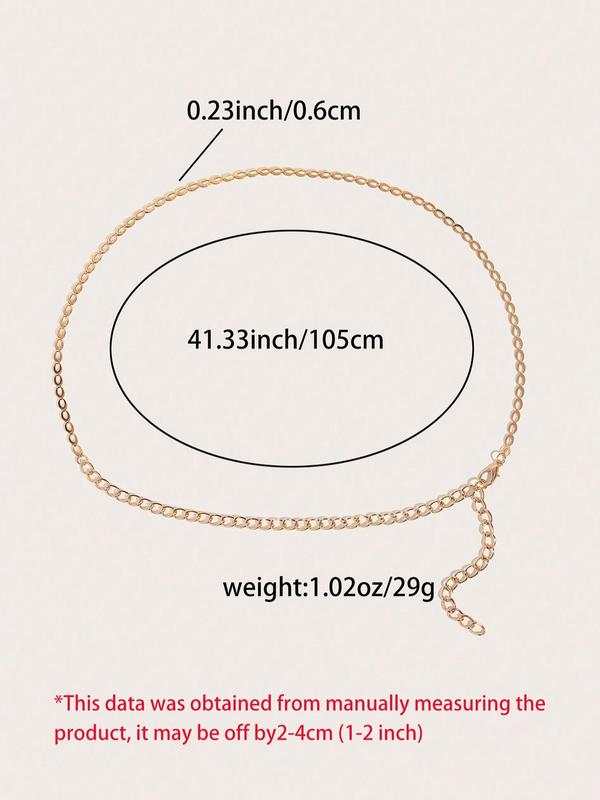 Women's Elegant Chain Belt, Exquisite Trendy Adjustable Waist Belt, Minimalist Style Fashionable Clothes Accessories for Daily & Party Decoration