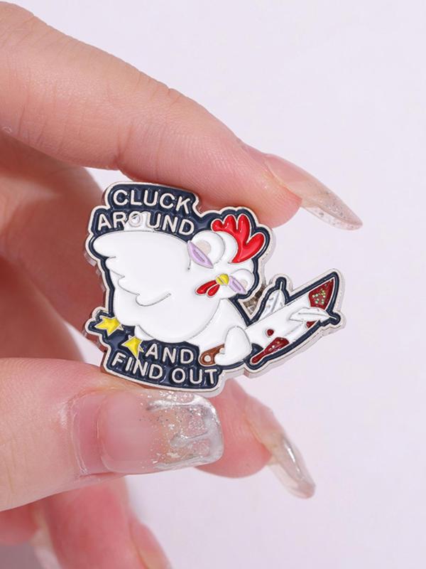 Cute Chicken Design Brooch, Simple Animal Themed Pin Badge for Backpack & Clothes, Fashion Brooch for Daily Clothing Decor, Trendy All-match & Exquisite Brooch for Birthday Gift