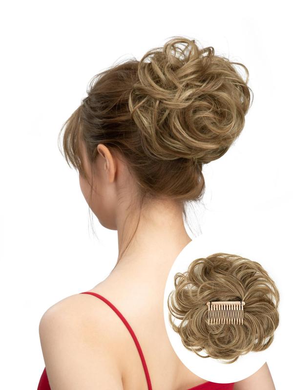 Women's Elegant Messy Wavy Clip-in Hair Bun, Natural Fluffy Hair Bun with Hair Clip, Synthetic Hairpiece for Women & Girls for Hairstyle Ideas