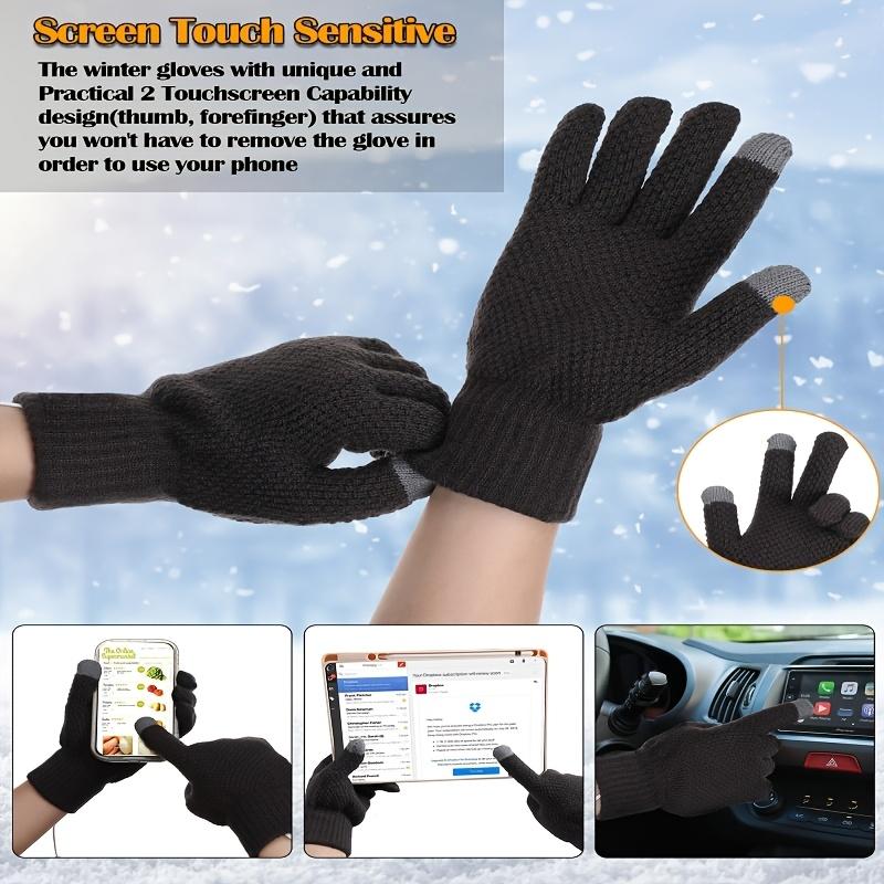 3pcs USB Rechargeable Heated Gloves - Touchscreen Compatible, Warm Knit Mittens for Men & Women, Perfect for Outdoor Activities, 3 Colors