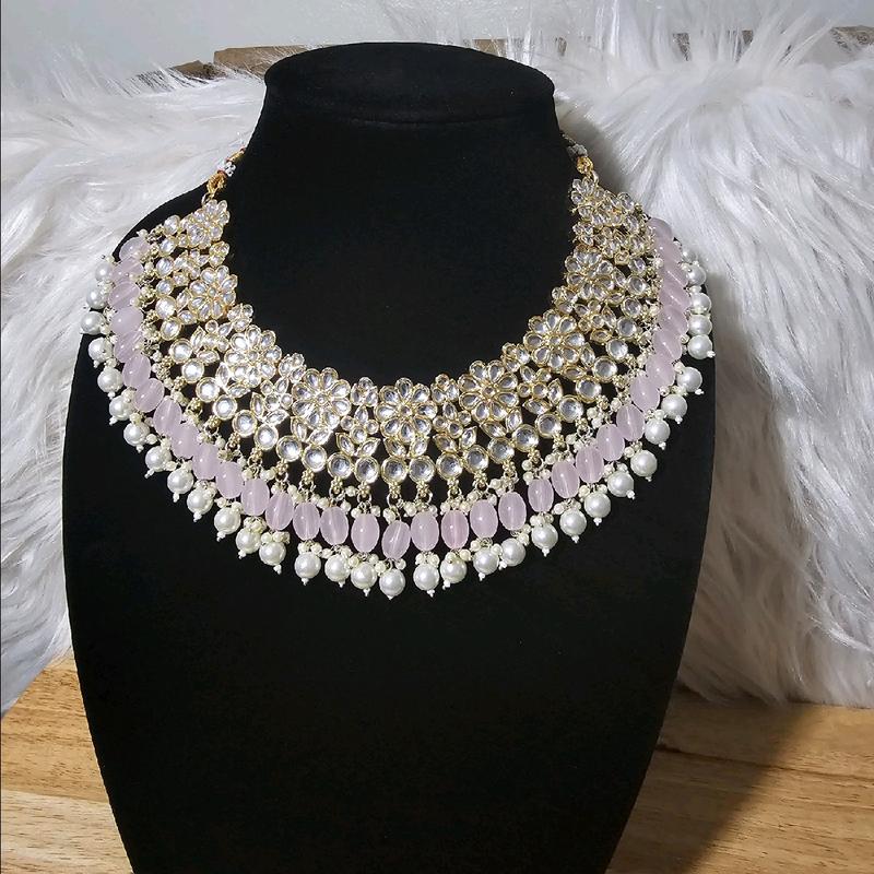 Desi Indian Pakistani necklace earrings tikka set