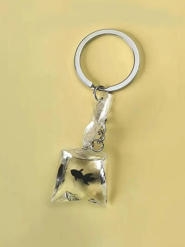 Cute Style Goldfish Design Keychain, Transparent Resin Keychain for Men & Women, Cute Bag Pendant Versatile Ornament for Birthday Gift