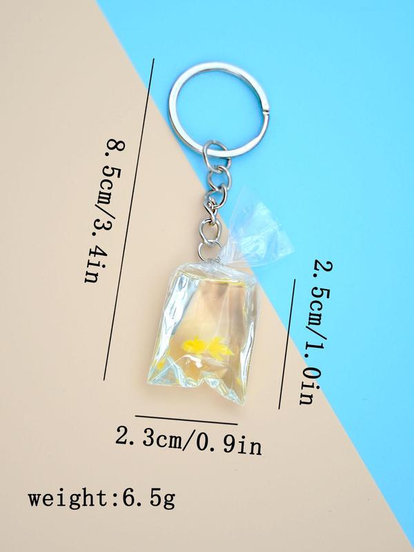 Cute Style Goldfish Design Keychain, Transparent Resin Keychain for Men & Women, Cute Bag Pendant Versatile Ornament for Birthday Gift