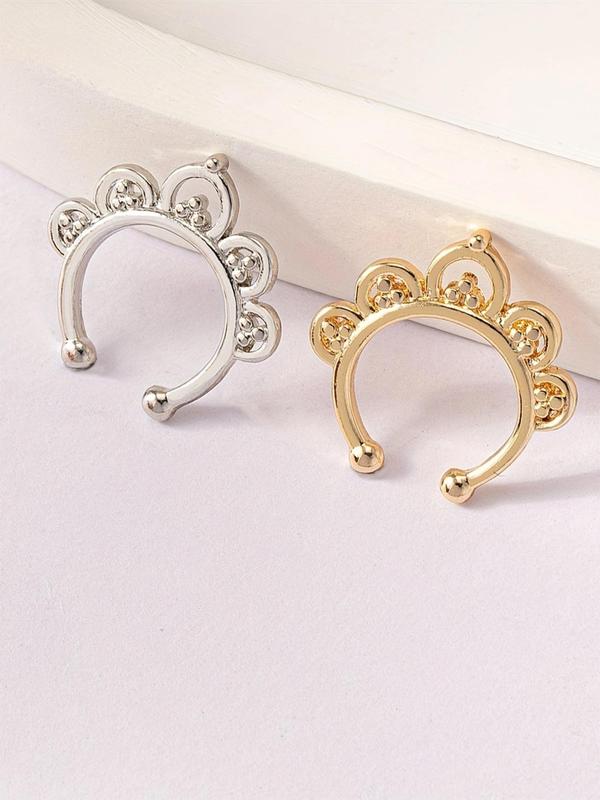 Women's Elegant Fake Nose Ring, Fashion Boho Style Fake Nose Ring for Party, Daily Clothing Decor, Trendy All-match & Exquisite Jewelry for Birthday Gift