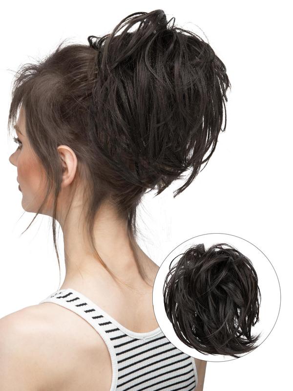 8 Inch Blonde Short Wavy Hair Bun, Natural Fluffy Hair Bun, Synthetic Hairpiece for Women & Girls, Suitable for Daily Use