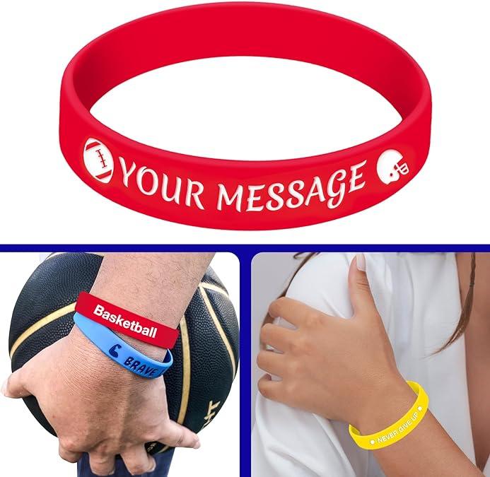 5 Pack Motivational Wristbands for Men, Women & Teens, 12x8” Silicone Bracelets with Inspirational Quotes, Unisex Adult Design for men, gifts for boys