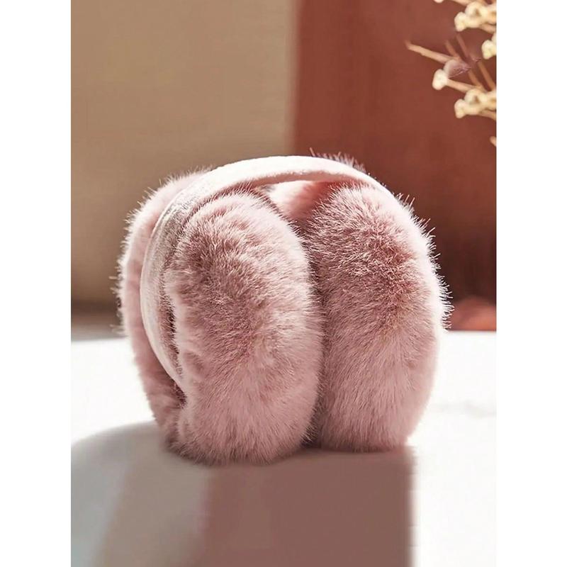 1pc Women's Winter Plush Ear Warmers With Foldable Ear Muffs Suitable For Cold Weather Halloween