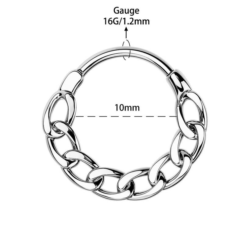 Oufer 16G Chain Style Hinged Segment Septum Ring