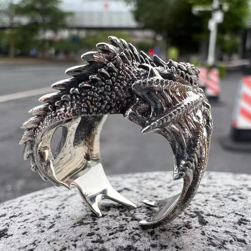 Game of Thrones Dragon Family Dragon Ring - Men's Adjustable Alloy Ring, Vintage and Bold Personality Statement Ring,Perfect Gift For  Lovers,Friends, Boyfriends, Husband, Thanksgiving,Halloween, Black Friday, Christmas, and New Year W1275