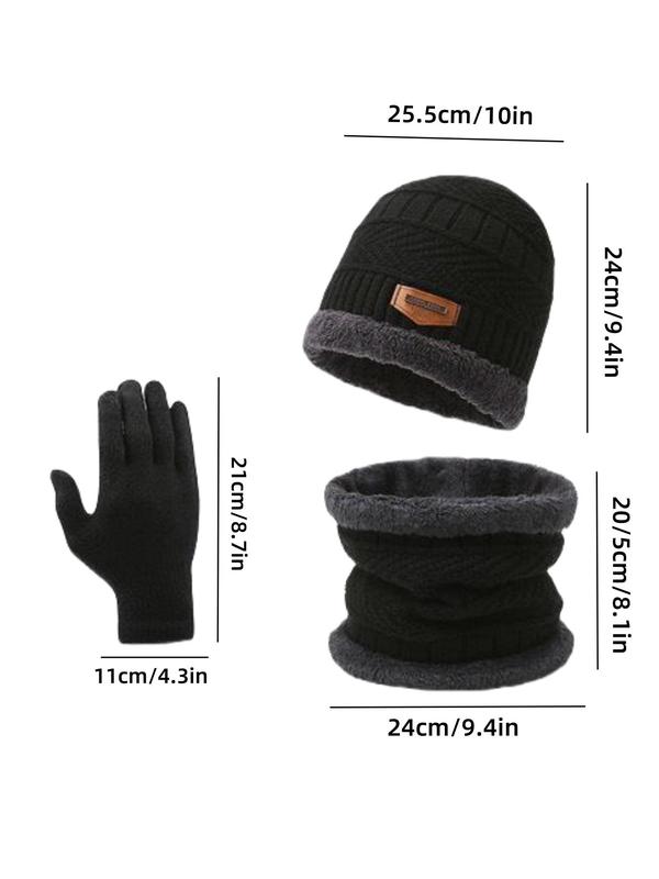 Unisex Winter Sports Hat Set, Including Warm Knit Hat & Scarf & Gloves, Outdoor Sports Hat for Fall & Winter, Sports & Outdoor Clothes Accessories