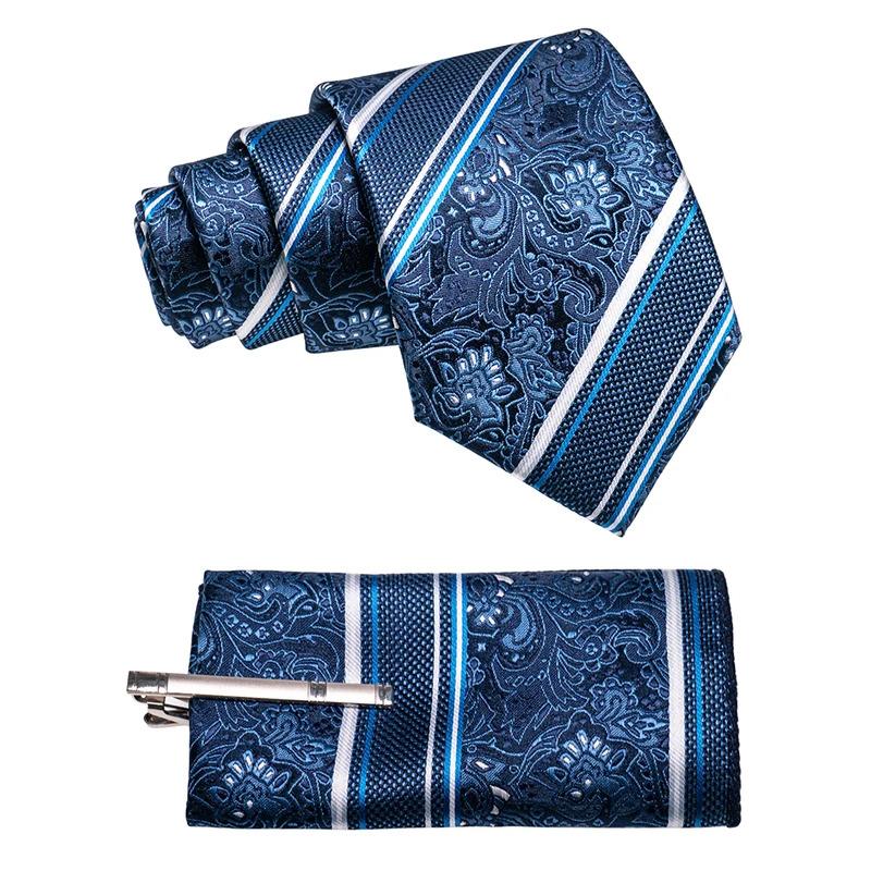 EASTEPIC Ties for Men 8 cm Exquisite Floral Necktie Handkerchief Clip Men's Tie Set Wedding Party Birthday Gift Stripe Dot Plaid