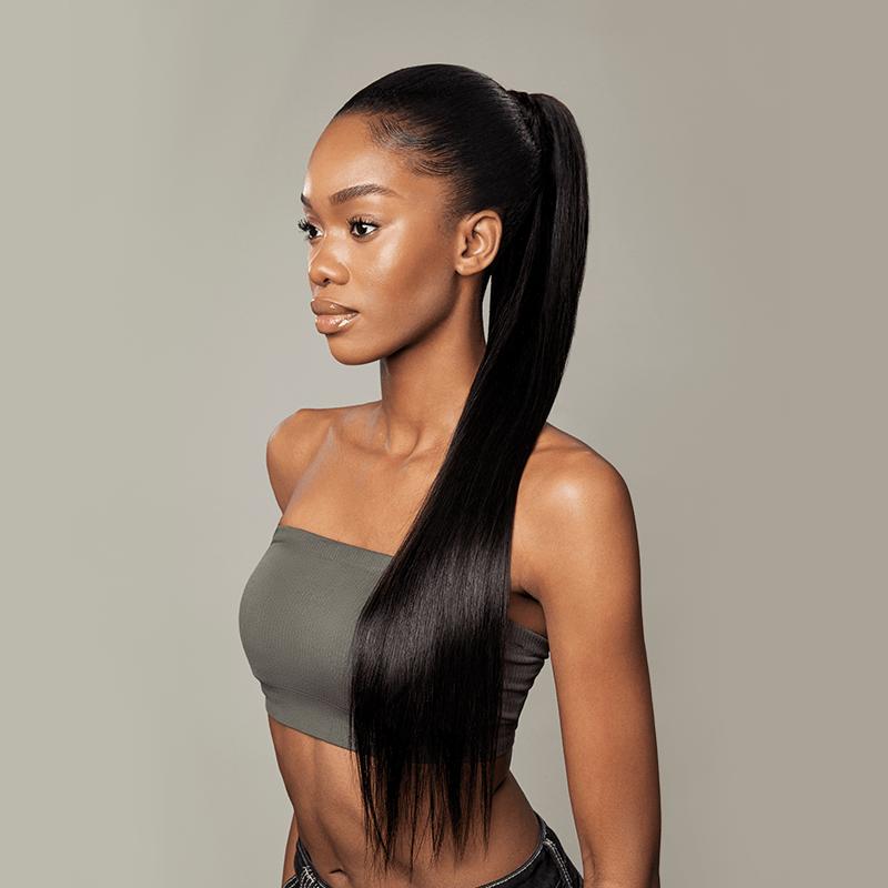 Frodio Ponypop Seamless Straight Ponytail Hairstyle 150%-Density Full Ponytail 100% Human Hair Extension