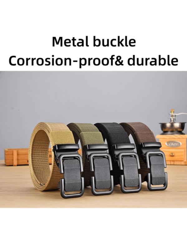 Men's Automatic Buckle Business Tape Belt, Minimalist Casual Plain Tape Belt, Simple Design Busines Style Tape Belt for Daily Used