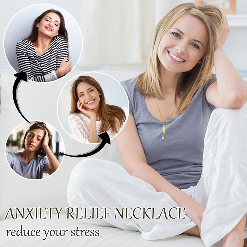 Breathing Necklace for Anxiety Relief,Relieve your mental fatigue and exercise your willpower Quit Smoking Tools Breathe Easy Necklace Stop Smoking Aids Breathlace Necklace Fum Vaporless Inhaler Breathless Anxiety Necklace for Women Men anxiety necklace