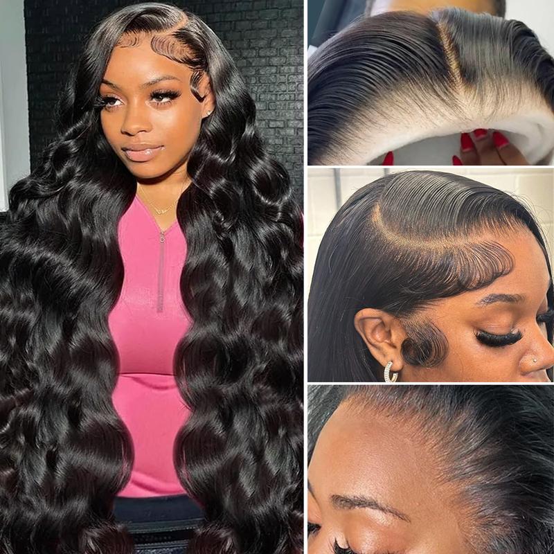 Pizazz Hair 13x6 HD Transparent Lace Front Wigs Human Hair 220% Density Body Wave Lace Frontal Wigs For Women Pre Plucked With Baby Hair