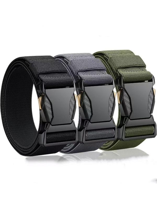 Men's Casual Tape Belt, Fashionable Quick Release Plain Color Belt for Daily Clothing Decor, Trendy All-match & Exquisite Belt for Birthday Gift