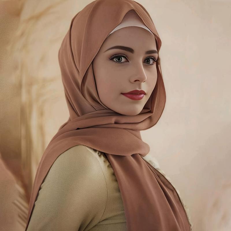 4 5pcs Exquisite Chiffon Scarf Collection - Soft, Breathable, Windproof, and Sun-Protective Shawls for Women's Daily Outdoor Activities, Elegant Hijab Gift Idea for Eid and Special Occasions