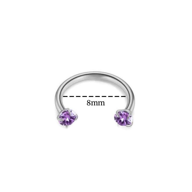 Titanium Horseshoe Internally Threaded Gems for Piercings