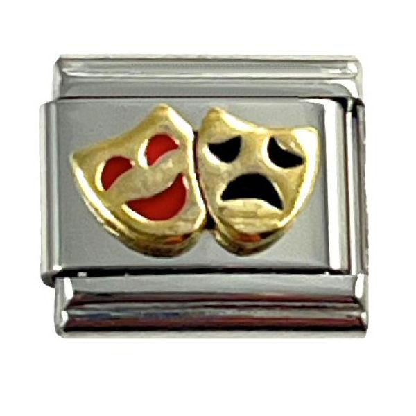 Italian Charm Link Drama Masks 9mm - Unisex