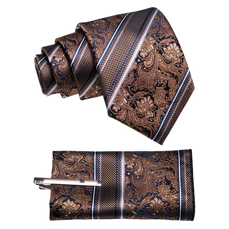 EASTEPIC Ties for Men 8 cm Exquisite Floral Necktie Handkerchief Clip Men's Tie Set Wedding Party Birthday Gift Stripe Dot Plaid