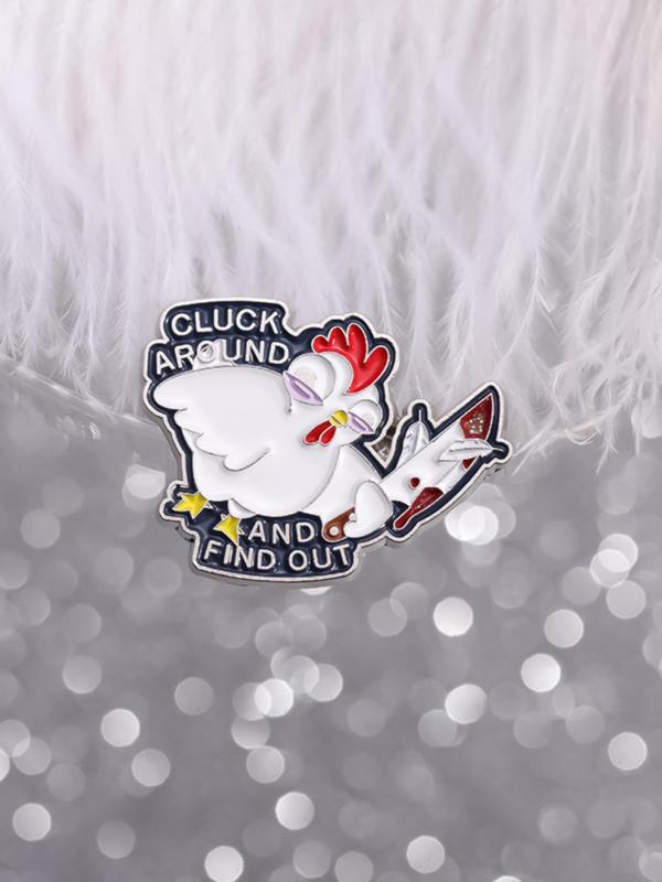 Cute Chicken Design Brooch, Simple Animal Themed Pin Badge for Backpack & Clothes, Fashion Brooch for Daily Clothing Decor, Trendy All-match & Exquisite Brooch for Birthday Gift