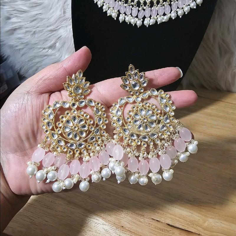 Desi Indian Pakistani necklace earrings tikka set