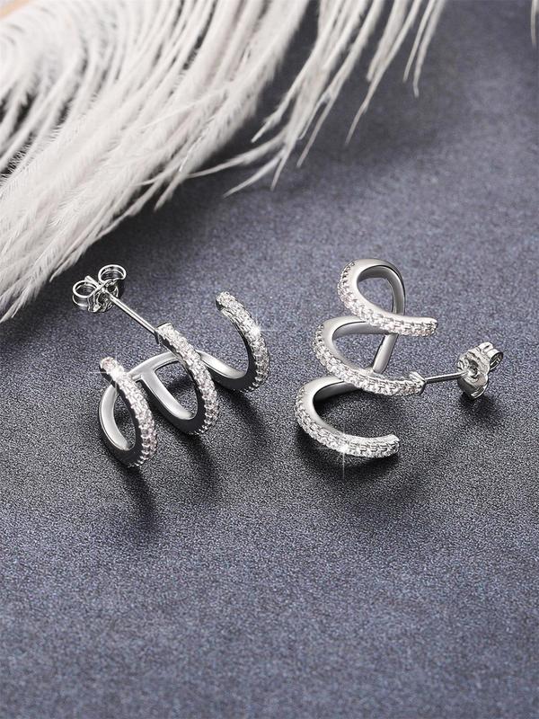 Fashion Rhinestone Decorated Stud Earrings, Casual Jewelry for Women, Simple Jewelry for Party, Trendy All-match & Exquisite Jewelry for Gift