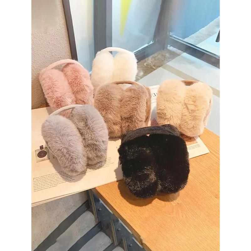 1pc Women's Winter Plush Ear Warmers With Foldable Ear Muffs Suitable For Cold Weather Halloween