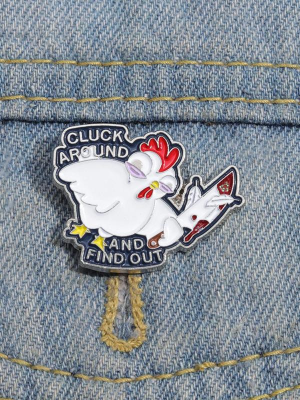 Cute Chicken Design Brooch, Simple Animal Themed Pin Badge for Backpack & Clothes, Fashion Brooch for Daily Clothing Decor, Trendy All-match & Exquisite Brooch for Birthday Gift