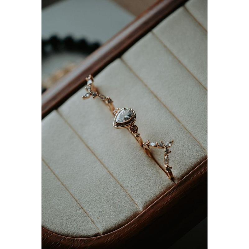 Anja 3PC Champagne Gold Ring Set