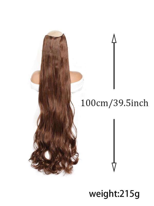 39.5 Inch Extra Long Body Wavy Clip-in Hair Extension, Natural Fluffy Synthetic Hair Extensions for Women, Heat Resistant Synthetic Hairpiece for Daily Use