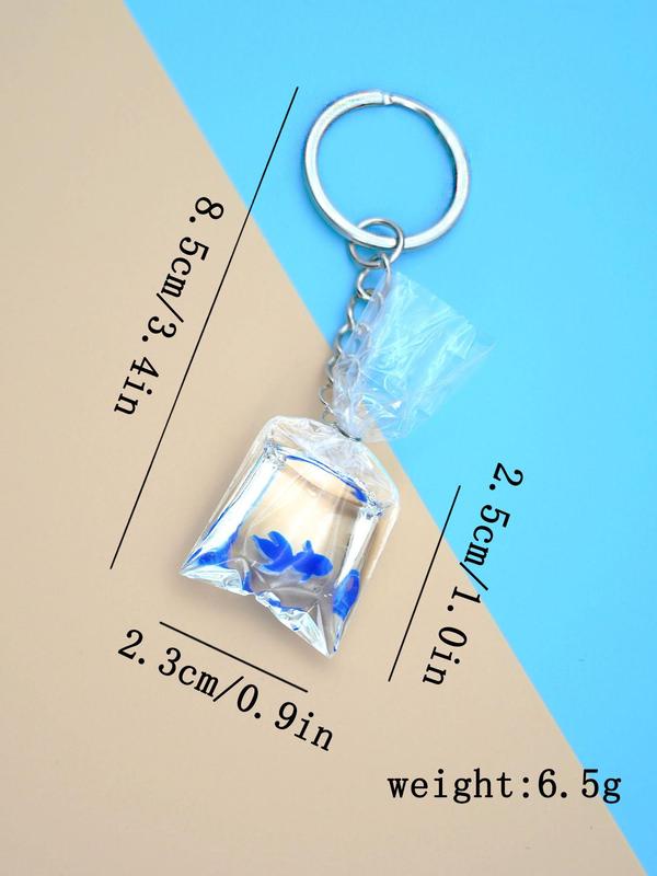 Cute Style Goldfish Design Keychain, Transparent Resin Keychain for Men & Women, Cute Bag Pendant Versatile Ornament for Birthday Gift