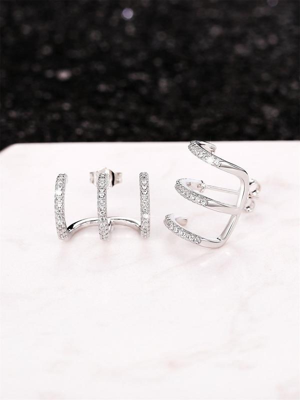 Fashion Rhinestone Decorated Stud Earrings, Casual Jewelry for Women, Simple Jewelry for Party, Trendy All-match & Exquisite Jewelry for Gift