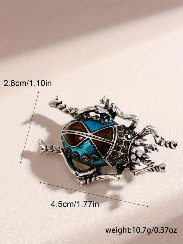 Vintage Rhinestone Beetle Design Brooch, Fashion Brooch for Women & Girls for Daily Clothing Decor, Trendy All-match & Exquisite Brooch for Birthday Gift