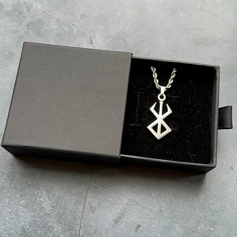 Brand of Sacrifice Necklace Berserk Symbol Pendant Chain Unique Gift for Brother Father Son Birthday