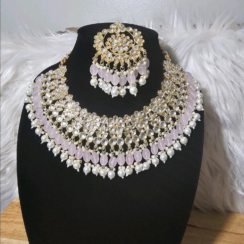 Desi Indian Pakistani necklace earrings tikka set