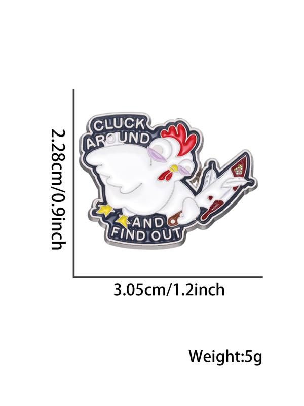 Cute Chicken Design Brooch, Simple Animal Themed Pin Badge for Backpack & Clothes, Fashion Brooch for Daily Clothing Decor, Trendy All-match & Exquisite Brooch for Birthday Gift