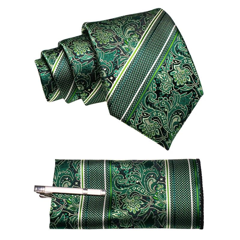 EASTEPIC Ties for Men 8 cm Exquisite Floral Necktie Handkerchief Clip Men's Tie Set Wedding Party Birthday Gift Stripe Dot Plaid