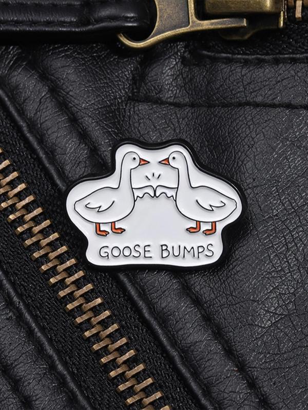 Goose Bumps Letter Pattern Brooch, Cute Animal Design Brooch, Fashion Accessories for Men & Women, Trendy All-match & Exquisite Brooch for Birthday Gift