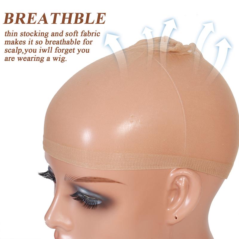 2 Pieces (1 Pack) HD Wig Caps Super Soft and Breathable Bald HD Wig Cap