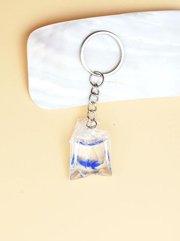 Cute Style Goldfish Design Keychain, Transparent Resin Keychain for Men & Women, Cute Bag Pendant Versatile Ornament for Birthday Gift