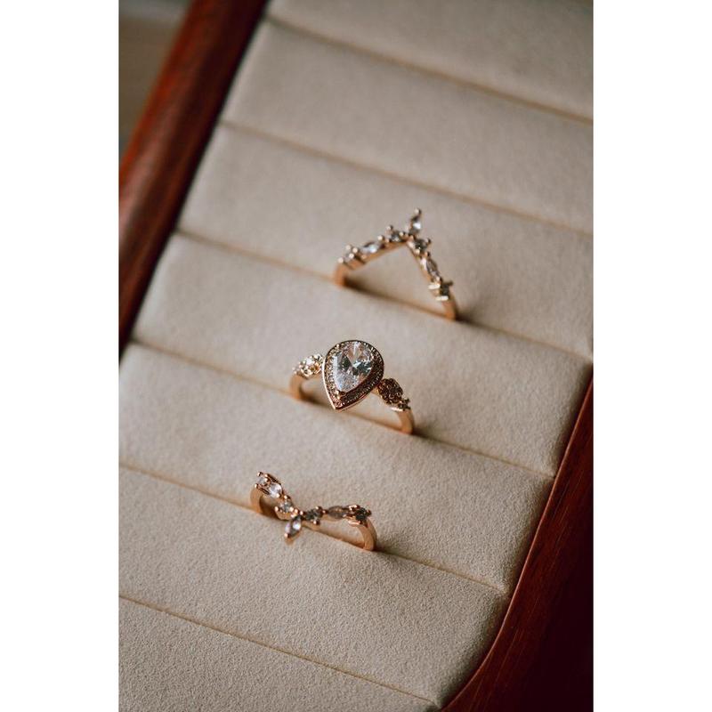 Anja 3PC Champagne Gold Ring Set