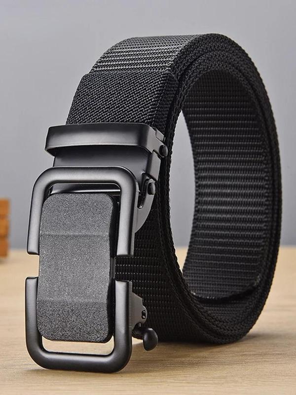 Men's Automatic Buckle Business Tape Belt, Minimalist Casual Plain Tape Belt, Simple Design Busines Style Tape Belt for Daily Used