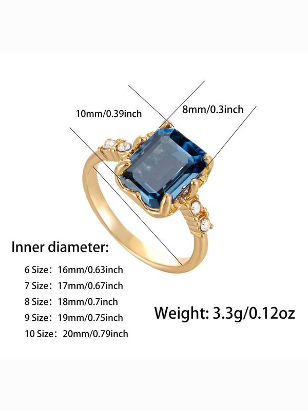 Women's Elegant Fashion Rhinestone Decorated Ring, Fashion Jewelry for Party, Daily Clothing Decor, Trendy All-match & Exquisite Jewelry for Birthday Gift