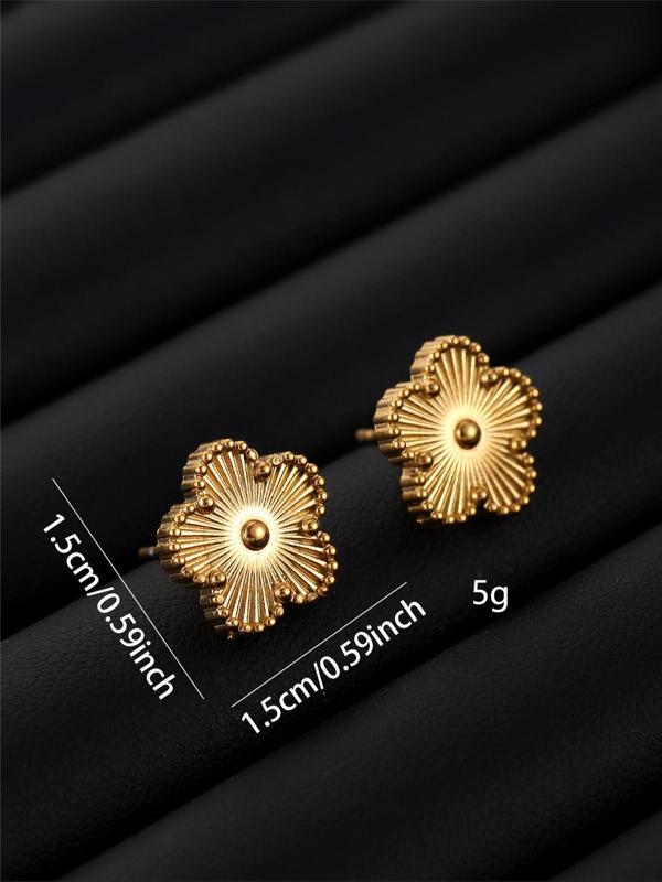 Fashionable Flower Design Stud Earrings (1 Pair), Simple Earring for Party, Daily Clothing Decor, Trendy All-match & Exquisite Jewelry for Birthday Gift