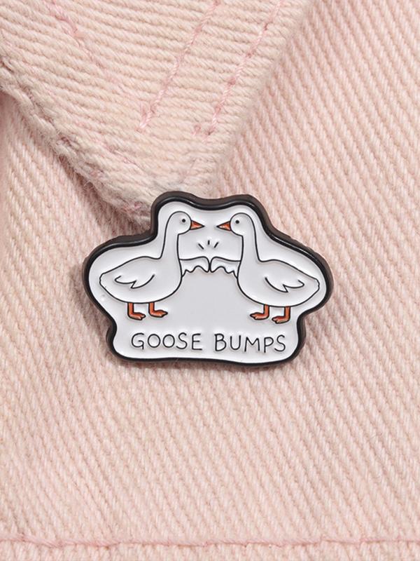 Goose Bumps Letter Pattern Brooch, Cute Animal Design Brooch, Fashion Accessories for Men & Women, Trendy All-match & Exquisite Brooch for Birthday Gift