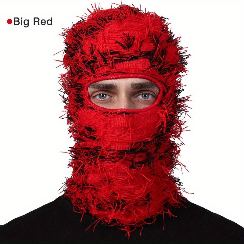 Distressed Style Windproof Warm Ski Mask – Full Face Coverage for Outdoor Sports and Fashion Wear Funny Hats for Men and Women