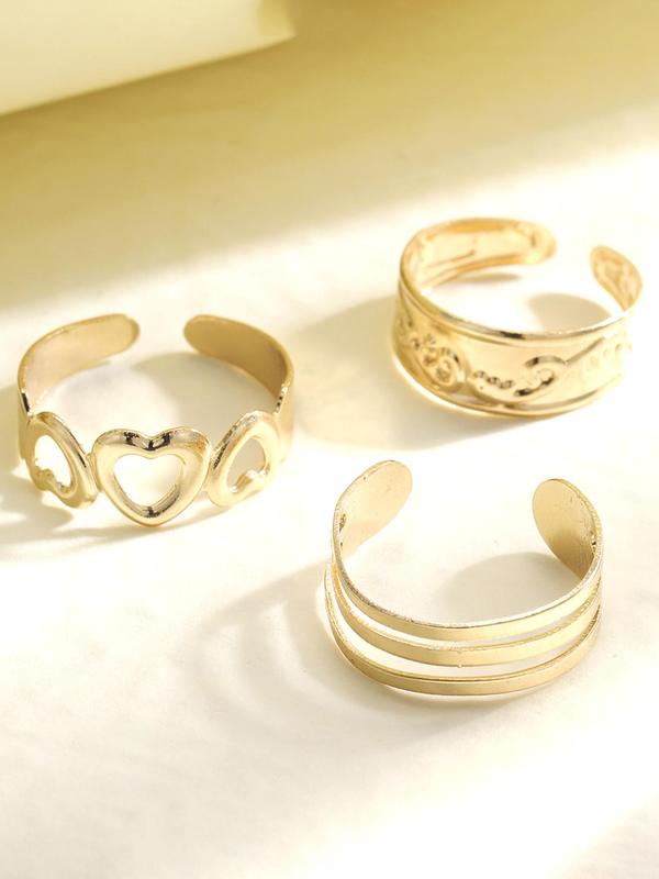 Hollow Out & Heart & Braid Design Foot Rings, Fashionable Casual Foot Rings for Women & Girls, New Fashion Body Jewelry for Party, Daily Clothing Decor, Trendy All-match & Exquisite Jewelry for Birthday Gift