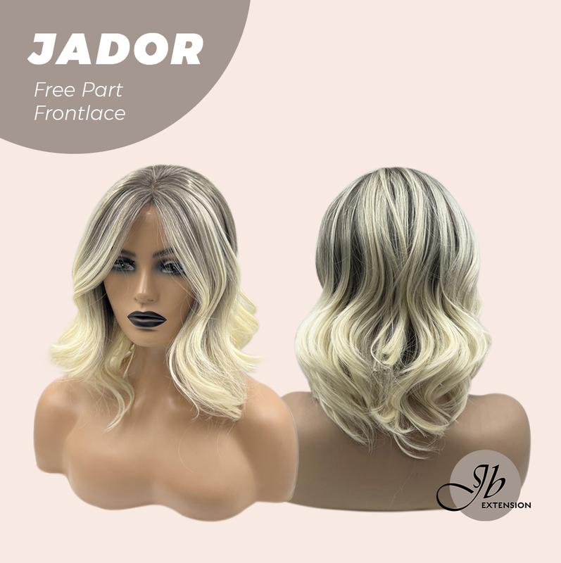 JBEXTENSION 10 Inches Mix Blonde Curly Lace Front Wig.Pre Plucked 13*3 HD Transparent Lace Frontal Handmade Futura Fiber Swiss Lace Synthetic Fiber Wig JADOR